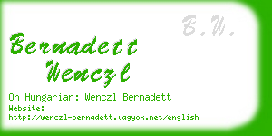 bernadett wenczl business card